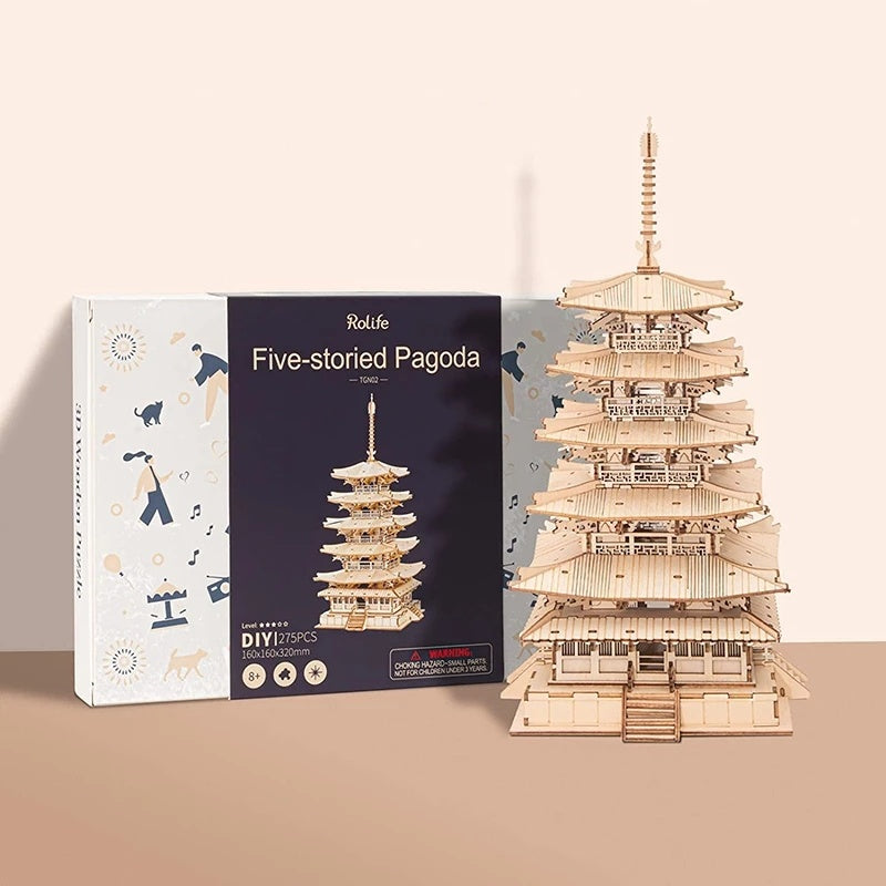 Pagode Japonaise 3D en Bois