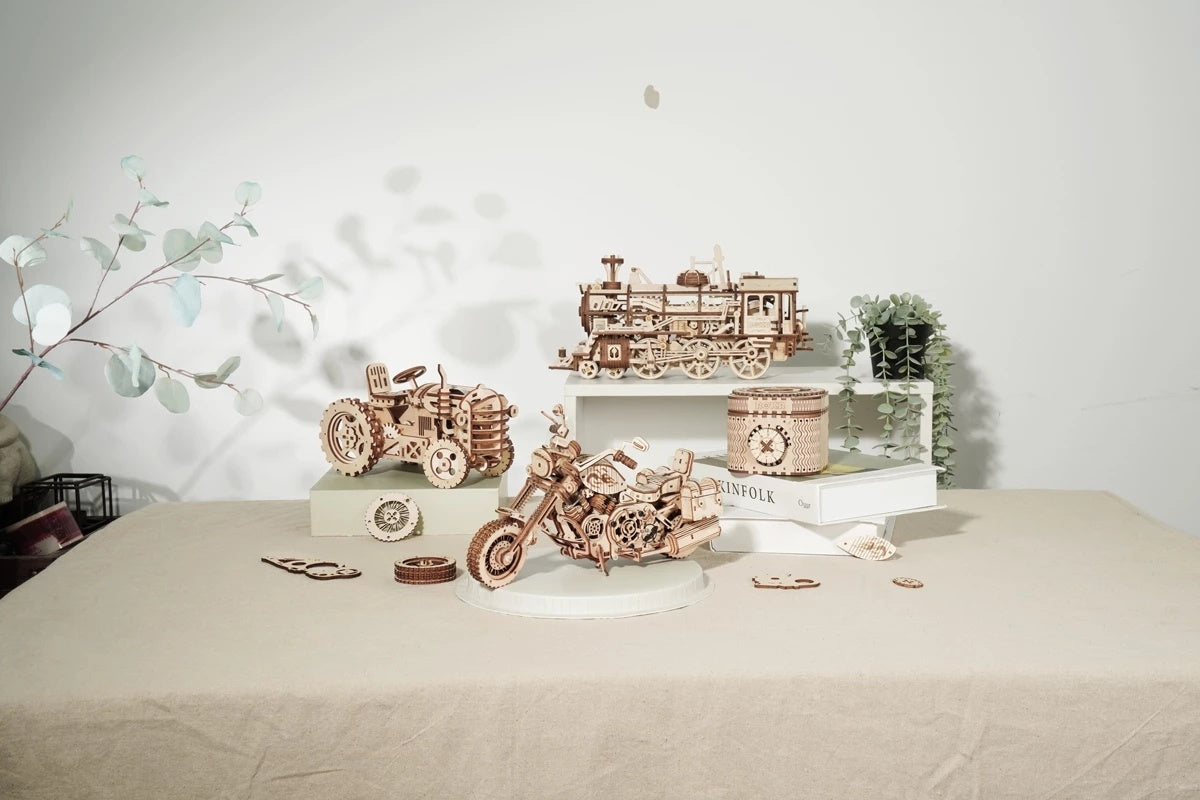 Moto Cruiser Mécanique en Bois – Kit 3D