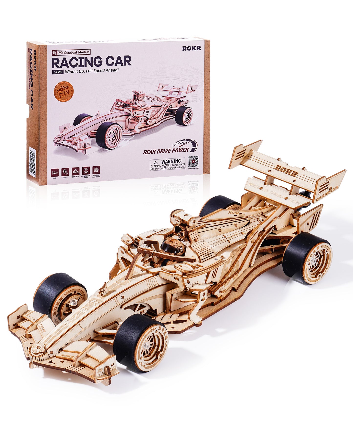 Puzzle 3D Voiture de Course avec Moteur à Crémaillère