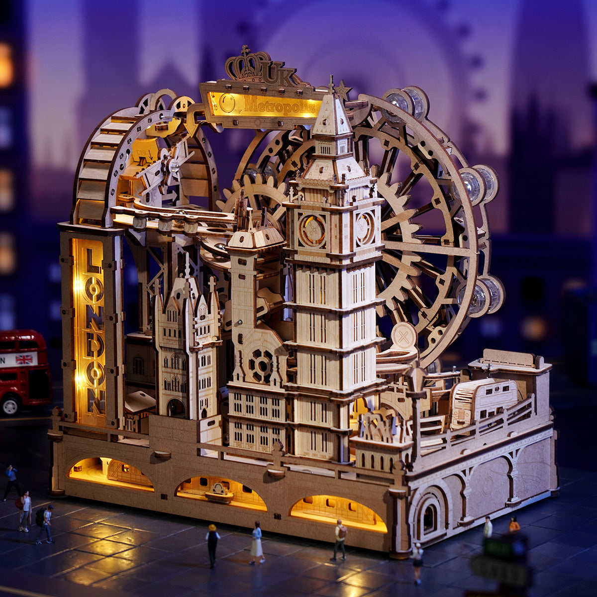 Puzzle 3D Londres avec Billes et Lumières LED – Modèle Mécanique
