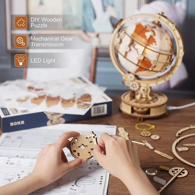 Globe Terrestre Lumineux – Puzzle 3D